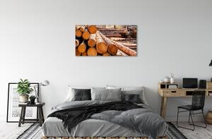 Quadro su tela Palline di composizione in legno 100x50 cm