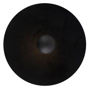Plafoniera nera paralume piatto nero 45 cm - COMBI