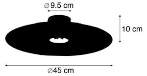 Plafoniera nera paralume piatto nero 45 cm - COMBI