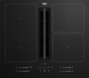 Beko Piano Cottura Induzione da Incasso con Cappa Integrata Filtrante 4 Fuochi Larghezza 60 cm in Vetro colore Nero - HIXI64700UF