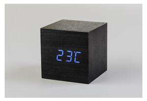 Sveglia nera con display a LED blu Orologio Cube Click - Gingko