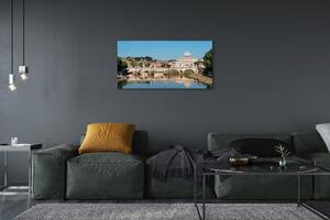 Stampa quadro su tela Ponti del fiume Roma 100x50 cm