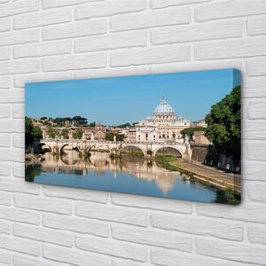 Stampa quadro su tela Ponti del fiume Roma 100x50 cm