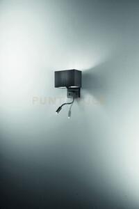 Applique shadow led 3w 1 luce e27 nero con paralume
