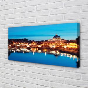 Quadro su tela Rome River Bridges Sunset 100x50 cm