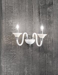 Applique tebe 2 luci bianco e cromo attacco e14 l.35cm