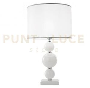 Lume grande tebe bianco e cromo 1 luce attacco e27 d.35cm