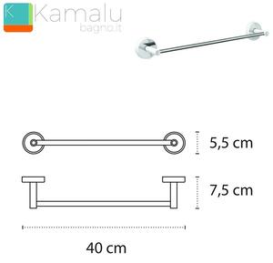 Portasalvietta barra 40cm colore bianco linea Kaman LEFO-60 - KAMALU