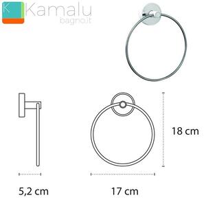 Portasalvietta anello finitura bianca in acciaio linea Kaman LEFO-50 - KAMALU