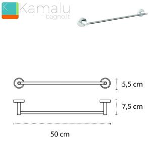 Portasalvietta barra 50cm colore bianco linea Kaman LEFO-70 - KAMALU