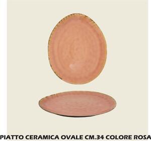 Ar.Ca. Piatto Ceramica Ovale cm 34 Rosa - ARC563160