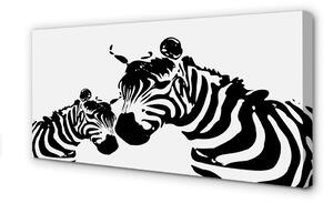 Quadro stampa su tela Zebre dipinte 100x50 cm
