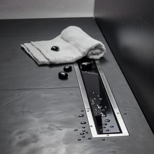 Canalina doccia 65cm con coperchio in vetro nero CN-650 - KAMALU