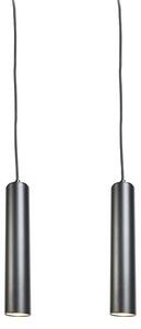 Set di 2 lampade a sospensione di design nere - Tuba Small