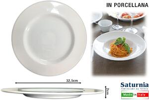 Saturnia Piatto Etrusca Portata Tondo cm 32.5 Bianco - T06001390