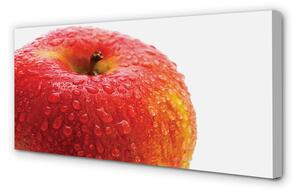 Quadro su tela Gocce d'acqua sulla mela 100x50 cm
