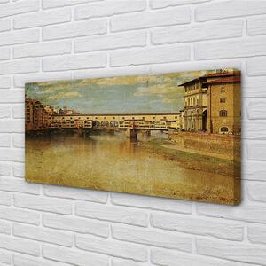 Quadro su tela Italia Bridges River Buildings 100x50 cm