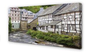 Quadro su tela Germania Old River Buildings 100x50 cm