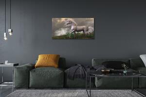 Quadro su tela Nuvole di unicorno 100x50 cm