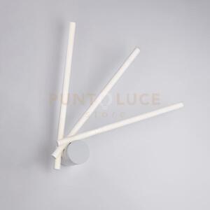 Applique con luci orientabili in metallo e alluminio laccato bianco