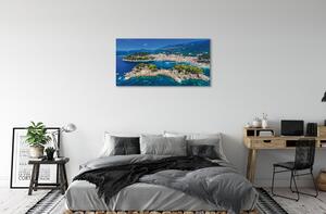 Quadro su tela Mare della città della Grecia Panorama 100x50 cm