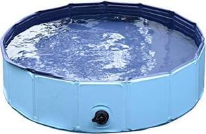 AllMyPets Piscina per Cani Animali Domestici Portatile Pieghevole in PVC Blu 80x20cm - D01003BU