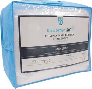 Blanco Raya Piumino Una Piazza e Mezza in Poliestere con imbottitura Anallergica 330gr colore Bianco - HZ001Q/HZ002Q