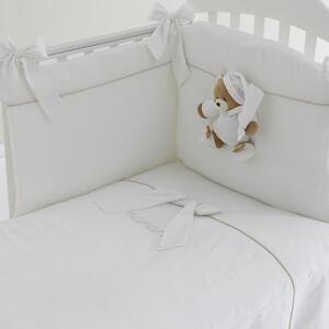 NANAN Piumone e Paracolpi per Lettino Set in Cotone 3 pezzi colore Bianco - Tato