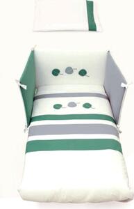 Pali Piumone Lettino Set 3 Pezzi Astrid colore Bianco Verde e Grigio - 0687ASTRIDG