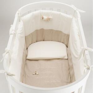 NANAN Piumone e Paracolpi per Lettino Ovale Set in Cotone 3 pezzi colore Beige - Tato