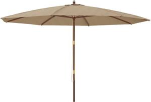 Ombrellone da Giardino con Palo in Legno Tortora 400x273 cm