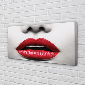 Foto quadro su tela Labbra rosse Naso Donna 100x50 cm