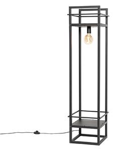 Lampada da terra industriale nera - Cage Rack