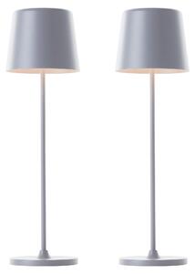 BRILLIANT Lampada da tavolo ricaricabile a LED Kaami, 2 W, 310 lm, 3000 K, grigio, set da 2