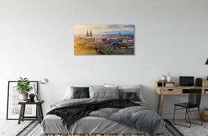 Quadro stampa su tela Ponti panorama del fiume tedesco 100x50 cm
