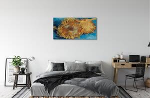 Quadro stampa su tela Fiori di girasoli d'arte 100x50 cm