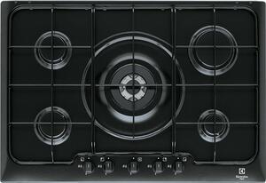 Electrolux PN750UV Serie Soft Piano Cottura 5 Fuochi a Gas 75 cm (1 Bruciatore Wok Tripla Corona) colore Nero