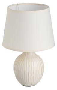 Lampada da tavolo in ceramica color crema con paralume in tessuto (altezza 28 cm) - Casa Selección