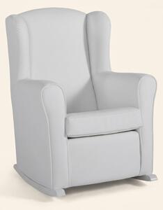 Micuna Poltrona a Dondolo Moderna in Ecopelle Dimensioni 74x82x99 colore Bianco - Nanny