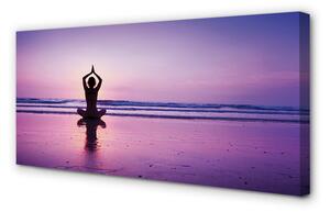 Quadro su tela Woman Sea Yoga 100x50 cm