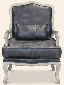 DecHome Poltrona Classica in Ecopelle Dimensioni 64x72x92 colore Grigio - Cremona
