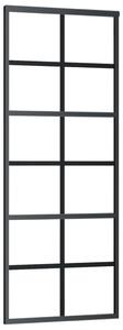 Porta Scorrevole in Vetro ESG e Alluminio 76x205 cm Nera
