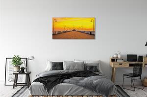 Foto quadro su tela Pier Pier Sunset Sunset Sea 100x50 cm