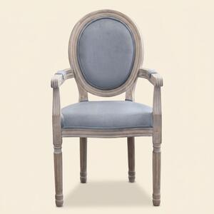 DecHome Poltrona Classica in Velluto Dimensioni 55x46x96 colore Grigio - Denver