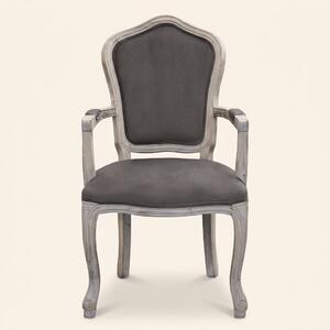 DecHome Poltrona Classica in Velluto Dimensioni 55x51x100 colore Taupe - Coritiba