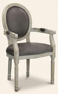 DecHome Poltrona Classica in Velluto Dimensioni 55x46x96 colore Taupe - Denver