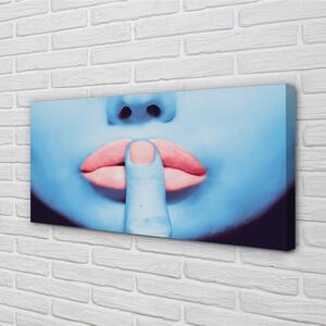 Stampa quadro su tela Labbra della donna neon 100x50 cm