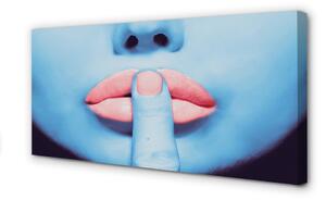 Stampa quadro su tela Labbra della donna neon 100x50 cm
