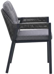 Amicasa Poltrona da Esterno Impilabile in Alluminio con Cuscino Lavabile colore Grigio - Jolly