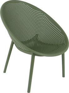 Amicasa Poltrona da Esterno Impilabile in Polipropilene Dimensioni 76x66x82 cm colore Verde - Ravello